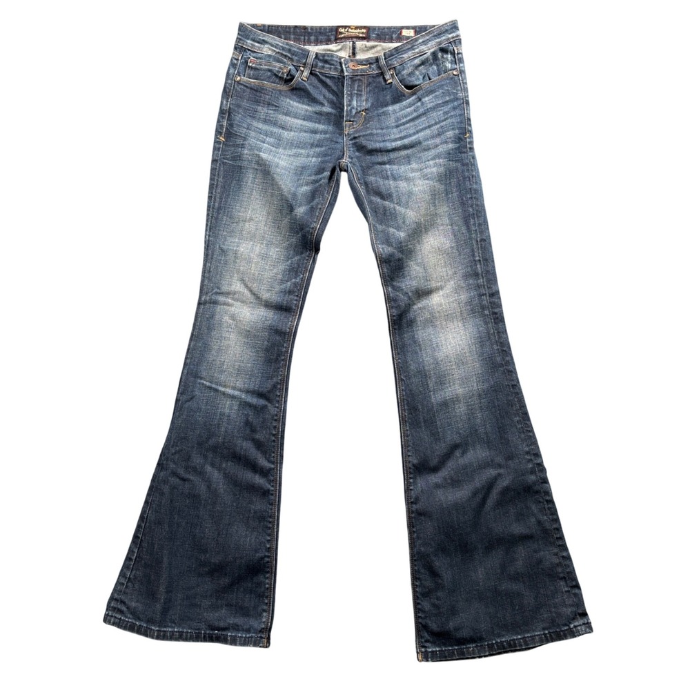 Cult of Individuality Flare Jeans Womens 29 Y2K Low Rise Distressed Blue Denim